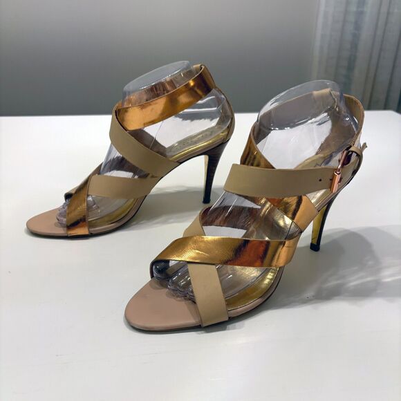 Ted Baker Women's Adilina Rose Gold Ankle Strap Heeled Sandals Size 39.5 US Sz 9 - Picture 3 of 8